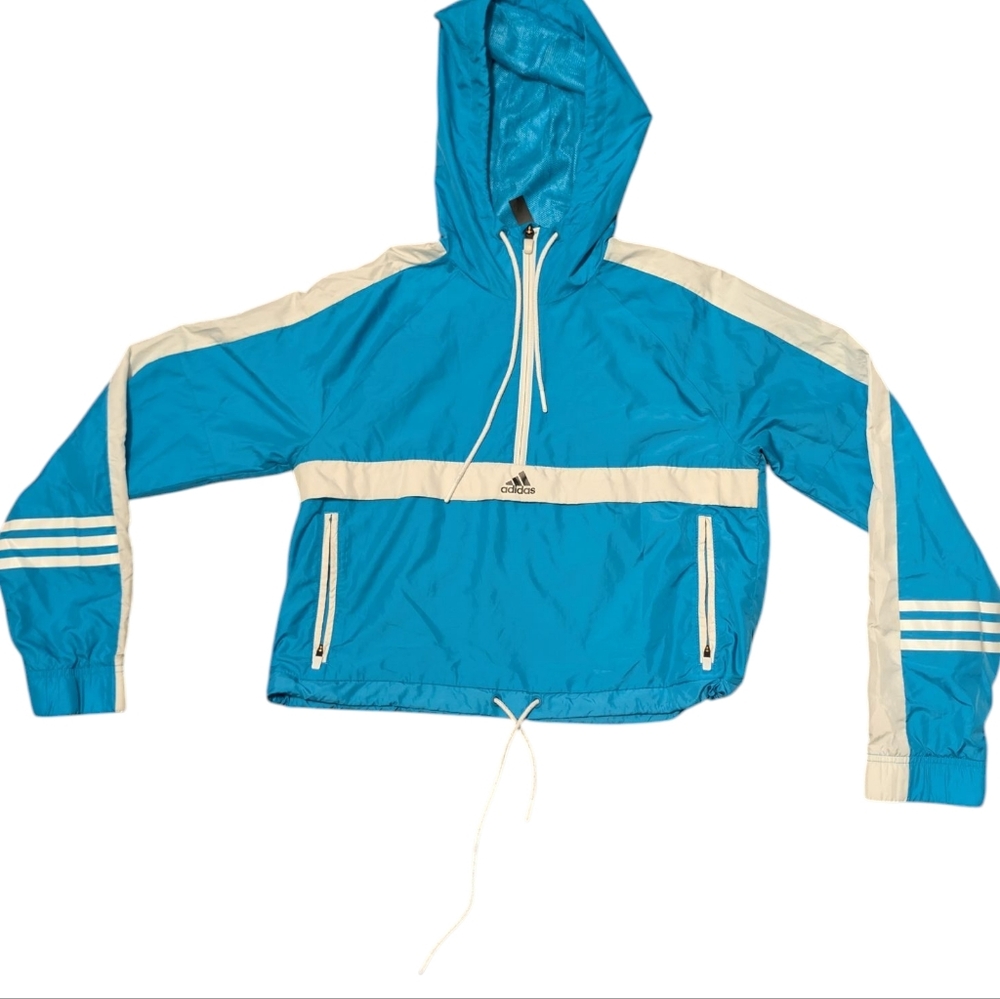 Adidas ID Windbreaker Half Zip‎ Cropped Pullover Jacket XS